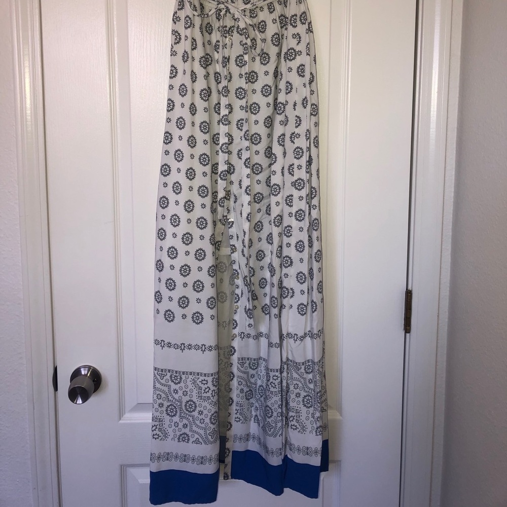 Maxi floral strapless dress